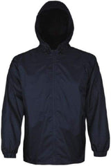 Viking - Size M, Blue, Rain, Wind Resistant Jacket - 40" Chest, 2 Pockets, Attached Hood - Americas Industrial Supply