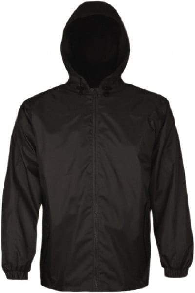Viking - Size XL, Black, Rain, Wind Resistant Jacket - 47" Chest, 2 Pockets, Attached Hood - Americas Industrial Supply
