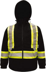 Viking - Size 3XL High Visibility Sweatshirt - High Visbility Yellow, Black, Polyester & Fleece, Zipper Closure, 55" Chest - Americas Industrial Supply