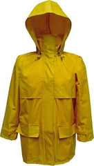 Viking - Size 3XL, Yellow, Rain, Wind Resistant Jacket - 55" Chest, Detachable Hood - Americas Industrial Supply