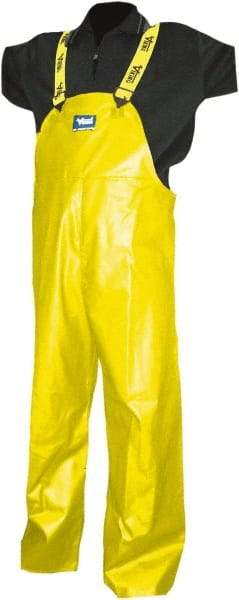 Viking - Size L, Yellow, Chemical, Rain, Wind Resistant Bib Overall - No Pockets - Americas Industrial Supply