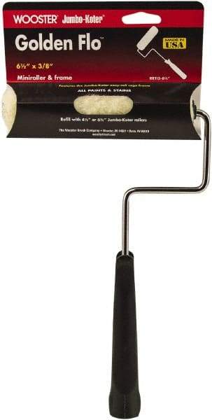 Wooster Brush - 11" Long, 3/8" Nap, Mini Knit - 6-1/2" Wide, Steel Frame, Includes Roller Cover & Frame - Americas Industrial Supply