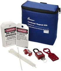 Ability One - 24 Piece Lockout Tagout Kit - Keyed Differently, Comes in Carrying Case - Americas Industrial Supply