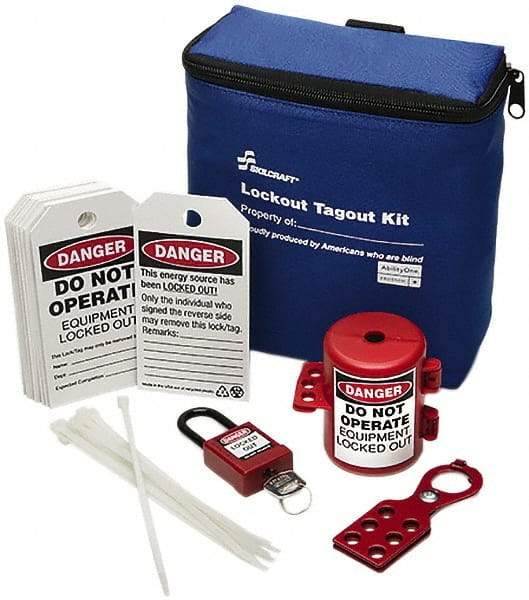 Ability One - 24 Piece Lockout Tagout Kit - Keyed Differently, Comes in Carrying Case - Americas Industrial Supply