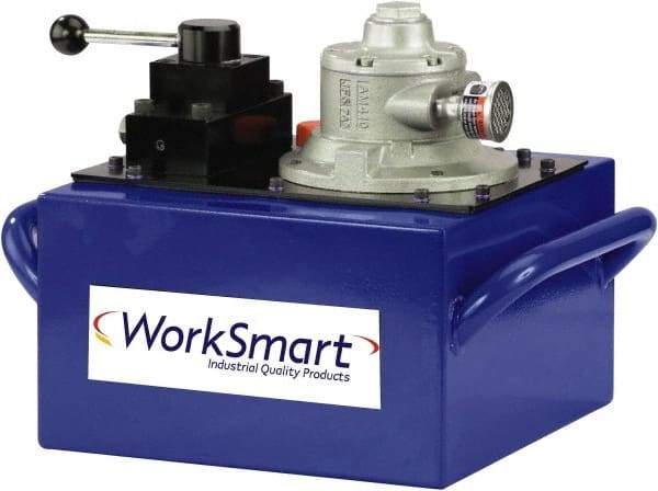 Value Collection - 10,000 psi Air-Hydraulic Pump & Jack - 3 Gal Oil Capacity, Manual Valve, Use with Double Acting Cylinders, Advance, Hold & Retract - Americas Industrial Supply