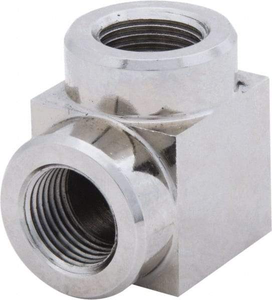 Value Collection - 3/8 Female NPTF Nickel Plated Steel Hydraulic Hose Female Elbow - 10,000 psi, 6 GPM - Americas Industrial Supply