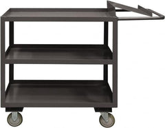 Durham - 1,200 Lb Capacity, 24" Wide x 36" Long x 37-5/8" High Order Picking Cart - 3 Shelf, Steel, 2 Rigid/2 Swivel Casters - Americas Industrial Supply