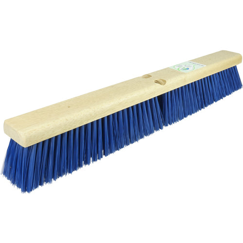 24″ Green Works Sweep, Medium Blue Fill with Rubberwood Block - Americas Industrial Supply