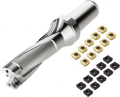Seco - 3-1/2" Max Drill Depth, 4xD, 7/8" Diam, Indexable Insert Drill - 2 Inserts, 1" Shank Diam, Weldon Flat Shank - Americas Industrial Supply