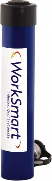 Value Collection - 15 Ton, 5.98" Stroke, 18.77 Cu In Oil Capacity, Portable Hydraulic Single Acting Cylinder - 3.14 Sq In Effective Area, 10.63" Lowered Ht., 16.61" Max Ht., 2" Cyl Bore Diam, 1.63" Plunger Rod Diam, 10,000 Max psi - Americas Industrial Supply