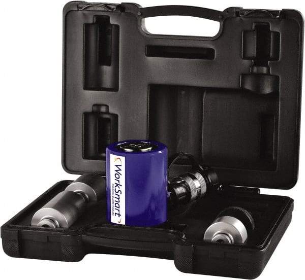 Value Collection - 10 Ton, 1.5" Stroke, 3.53 Cu In Oil Capacity, Portable Hydraulic Low Profile Kit Cylinder - 2.35 Sq In Effective Area, 3.48" Lowered Ht., 4.98" Max Ht., 1.73" Cyl Bore Diam, 1.5" Plunger Rod Diam - Americas Industrial Supply