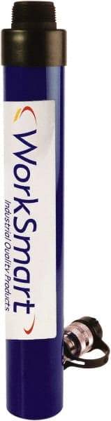 Value Collection - 10 Ton, 9.96" Stroke, 22.3 Cu In Oil Capacity, Portable Hydraulic Threaded Cylinder - 2.24 Sq In Effective Area, 15.47" Lowered Ht., 25.43" Max Ht., 1.49" Plunger Rod Diam, 10,000 Max psi - Americas Industrial Supply