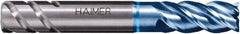 HAIMER - 1", 4 Flute, Single End, Solid Carbide, 0.003" Corner Radius End Mill - 4-1/2" OAL, Right Hand Flute, 2" LOC, Right Hand Cut - Americas Industrial Supply