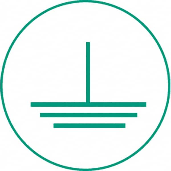 Panduit - ISO Label - Legend: Ground Symbol (ISO 3864), Green & White, 3/4" Long x 3/4" High, Laminated Finish - Americas Industrial Supply