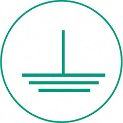 Panduit - ISO Label - Legend: Ground Symbol (ISO 3864), Green & White, 3/4" Long x 3/4" High, Laminated Finish - Americas Industrial Supply