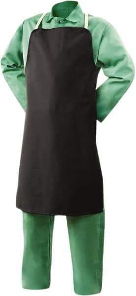 Steiner - 24 x 36" Flame Resistant/Retardant Bib Apron - Cotton, 9 oz Material, Black, Strap Closure - Americas Industrial Supply