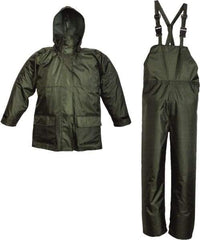 Viking - Size 3XL, Black, Rain Three Piece Suit - Detachable Hood, Hook & Loop Ankle, Hook & Loop Wrist - Americas Industrial Supply
