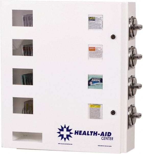 Synergy Management - Medical Vending Machines & Dispensers; Height (Inch): 21 ; Width (Inch): 20 ; Depth (Inch): 1 ; Number of Shelves: 4 ; Door Type: Manual Closing ; Shelf Type: Adjustable - Americas Industrial Supply