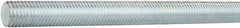 Made in USA - 1-3/8-12 UNF (Fine), 12' Long, Medium Carbon Steel General Purpose Threaded Rod - Zinc-Plated Finish, Right Hand Thread - Americas Industrial Supply
