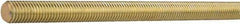 Value Collection - 1-1/4-7 UNC (Coarse), 2' Long, Brass General Purpose Threaded Rod - Yellow Zinc-Plated Finish, Right Hand Thread - Americas Industrial Supply