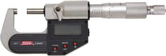 SPI - 3 to 4" Range, 0.00005" Resolution, Standard Throat IP65 Electronic Outside Micrometer - 0.0002" Accuracy, Ratchet Stop Thimble, Carbide-Tipped Face, LR44 Battery, Includes NIST Traceable Certification of Inspection - Americas Industrial Supply