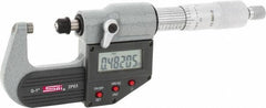 SPI - 0 to 1" Range, 0.00005" Resolution, Standard Throat IP65 Electronic Outside Micrometer - 0.0001" Accuracy, Ratchet Stop Thimble, Carbide-Tipped Face, LR44 Battery, Includes NIST Traceable Certification of Inspection - Americas Industrial Supply