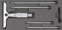 SPI - 0 to 12" Range, 12 Rod, Mechanical Depth Micrometer - Ratchet Stop Thimble, 4" Base Length, 0.001" Graduation, 4.5mm Rod Diam - Americas Industrial Supply
