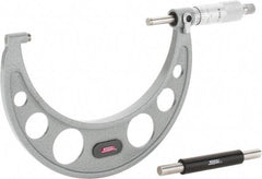 SPI - 4 to 5" Range, 0.0001" Graduation, Mechanical Outside Micrometer - Ratchet Stop Thimble, 2.88" Throat Depth, Accurate to 0.0002" - Americas Industrial Supply