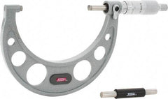 SPI - 3 to 4" Range, 0.0001" Graduation, Mechanical Outside Micrometer - Ratchet Stop Thimble, 2.37" Throat Depth, Accurate to 0.0002" - Americas Industrial Supply
