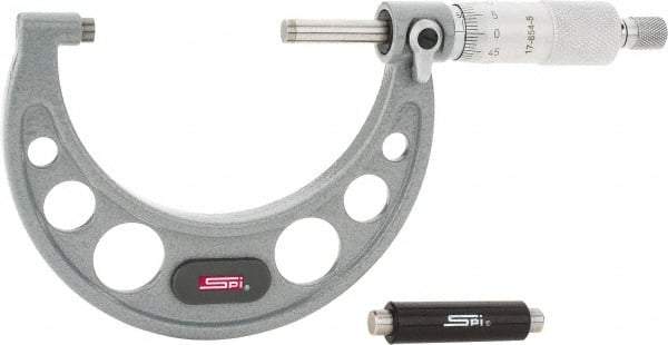 SPI - 50 to 75mm Range, 0.01mm Graduation, Mechanical Outside Micrometer - Ratchet Stop Thimble, 49mm Throat Depth, Accurate to 0.005mm - Americas Industrial Supply