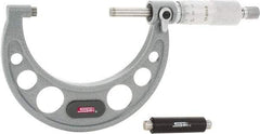 SPI - 50 to 75mm Range, 0.01mm Graduation, Mechanical Outside Micrometer - Ratchet Stop Thimble, 49mm Throat Depth, Accurate to 0.005mm - Americas Industrial Supply