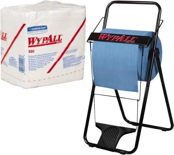 WypAll - X80 1/4 Fold Shop Towel/Industrial Wipes - Poly Pack, 12-1/2" x 12-1/2" Sheet Size, White - Americas Industrial Supply