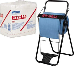 WypAll - X80 1/4 Fold Shop Towel/Industrial Wipes - Poly Pack, 12-1/2" x 12-1/2" Sheet Size, White - Americas Industrial Supply