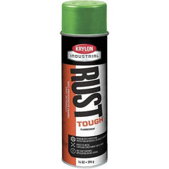 Krylon - Green, 15 oz Net Fill, Fluorescent, Acrylic Enamel Spray Paint - 15 to 20 Sq Ft per Can, 20 oz Container - Americas Industrial Supply