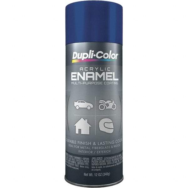 Dupli-Color - Royal Blue, Gloss, Acrylic Enamel Spray Paint - 12 to 14 Sq Ft per Can, 12 oz Container - Americas Industrial Supply