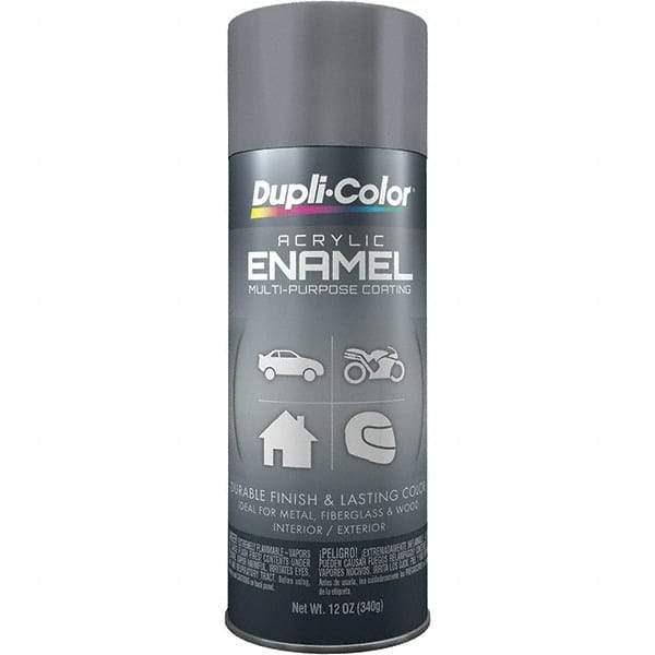 Dupli-Color - Machinery Gray, Gloss, Acrylic Enamel Spray Paint - 12 to 14 Sq Ft per Can, 12 oz Container - Americas Industrial Supply