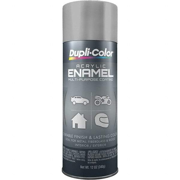 Dupli-Color - Medium Gray, Gloss, Acrylic Enamel Spray Paint - 12 to 14 Sq Ft per Can, 12 oz Container - Americas Industrial Supply