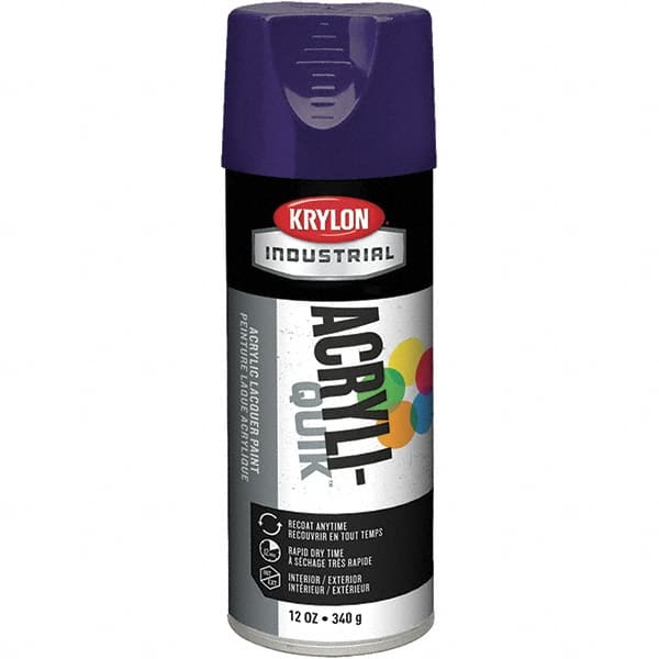 Krylon - Purple, 12 oz Net Fill, Gloss, Aerosol Spray Paint - 15 to 20 Sq Ft per Can, 16 oz Container - Americas Industrial Supply