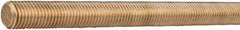 Made in USA - 5/16-18 UNC (Coarse), 6' Long, Bronze General Purpose Threaded Rod - Uncoated, Right Hand Thread - Americas Industrial Supply