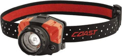 Coast Cutlery - White, Red LED Bulb, 540 Lumens, Hands-free Flashlight - Black, Red Plastic Body, 3 AAA Batteries Included - Americas Industrial Supply