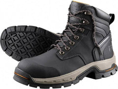 Timberland PRO - Men's Size 7.5 Medium Width Steel Work Boot - Black, Microfiber Upper, Rubber Outsole, 6" High, Non-Slip, Safety Toe - Americas Industrial Supply