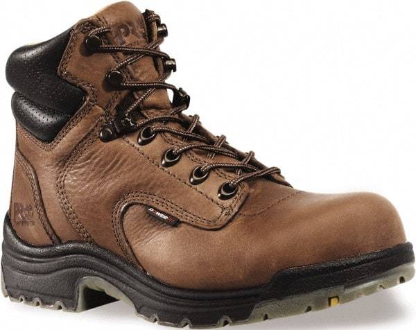 Timberland PRO - Women's Medium Width Steel Work Boot - Brown, Leather Upper, Rubber Outsole, 6" High, Safety Toe - Americas Industrial Supply