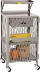 Little Giant - 1,000 Lb Capacity, 4 Shelf, 1 Drawer Enclosed Mobile Shop Desk - 24" Wide x 22" Deep x 52" High, Steel, Gray - Americas Industrial Supply