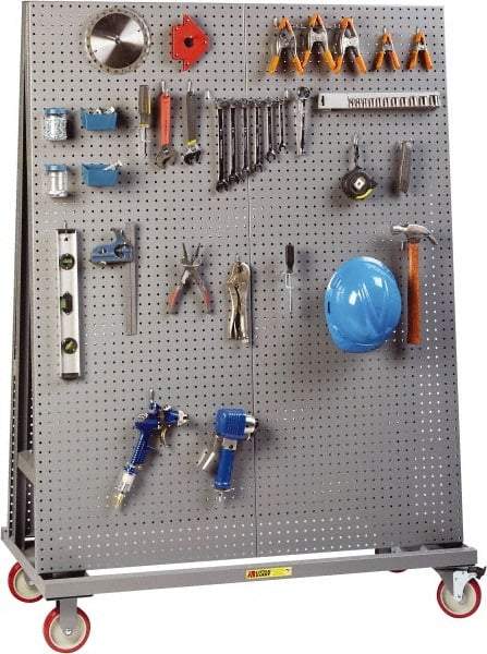 Little Giant - 48" Wide x 60" High x 24" Deep, Mobile Pegboard A-Frame - 1,200 Lb Capacity - Americas Industrial Supply