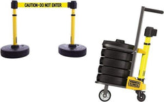 Banner Stakes - 42-5/16" High Plastic Pedestrian Barrier - 15' Long Rope - Americas Industrial Supply