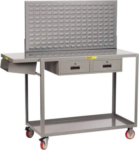 Little Giant - Mobile Workstation - Steel, Fixed Leg, Gray, 61-1/2" Long x 24" Deep x 66" High - Americas Industrial Supply