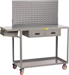 Little Giant - Mobile Workstation - Steel, Fixed Leg, Gray, 73-1/2" Long x 24" Deep x 66" High - Americas Industrial Supply