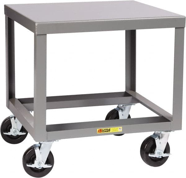 Little Giant - Heavy Duty Mobile Machine Table - Steel, Fixed Leg, Gray, 30" Long x 22" Deep x 30" High - Americas Industrial Supply