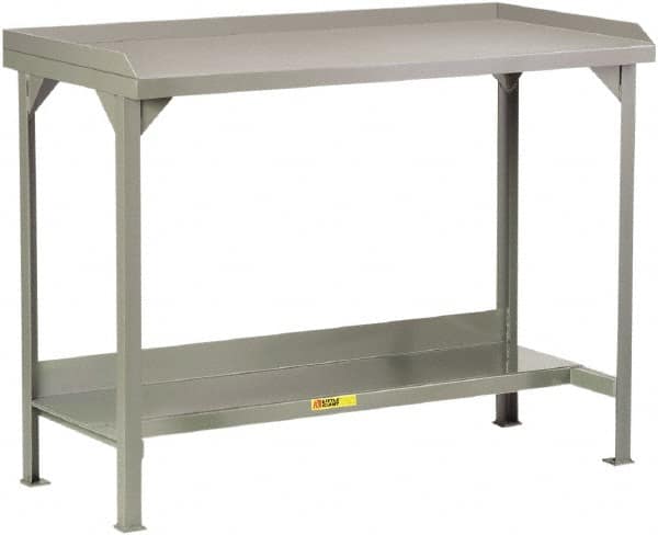Little Giant - 60 Wide x 36" Deep x 36" High, Steel Heavy-Duty Workbench - Fixed Legs, Gray - Americas Industrial Supply