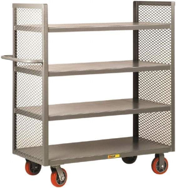 Little Giant - 3,600 Lb Capacity, 4 Shelf, 2-Sided Steel Truck - 65-1/2" Long x 30" Wide x 57" High, Polyurethane Wheels - Americas Industrial Supply